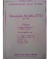 Picture of Sheet music  for 2 trumpets (Bb/C), french horn (Eb/F), trombone (bc/tc) and tuba (Bb/C/Eb). Sheet music for brass quintet by Alessandro Scarlatti