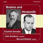 Picture of CD of clarinet sonatas by Brahms and Hindemith performed by Colin Bradbury (clarinet) and Bernard Roberts (piano).