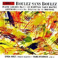 Picture of CD of music by Pierre Boulez, performed by Lontano with Linda Hirst, mezzosoprano and Marc Ponthus, piano, conducted by Odaline de la Martinez