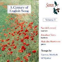 Picture of CD of songs by Gurney, Warlock and Quilter, performed by Sarah Leonard, soprano, Jonathan Veira, baritone and Malcolm Martineau, piano
