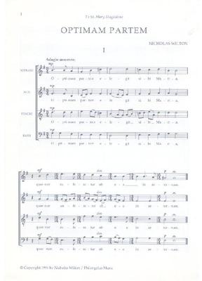 Picture of Sheet music  for chapel choir. Sheet music for unaccompanied SATB by Nicholas Wilton