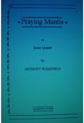 Picture of Sheet music  by Anthony Wakefield. For Clarinet and Pianoforte