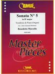 Picture of Sheet music  for trombone (bc/tc); piano or organ. Sheet music for tenor trombone (bass clef or treble clef)  and piano or organ by Benedetto Marcello