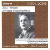 Picture of CD of orchestral and chamber music by Darius Milhaud, performed by Paul Badura-Skoda (piano), with the Vienna Symphony Orchestra (Swoboda), and the San Francisco Symphony Orchestra (Monteux)