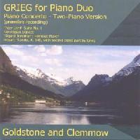 Picture of CD of piano music by Grieg and Mozart, arranged for two pianos, performed by Goldstone and Clemmow