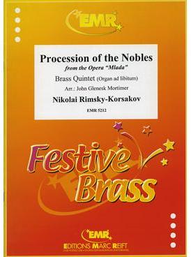 Picture of Sheet music  for 2 trumpets (Bb/C); french horn (Eb/F) or trumpet; trombone (bc/tc) or euphonium; trombone, euphonium or tuba (C/E); organ (optional). Sheet music for brass quintet with optional organ by Nikolai Rimsky-Korsakov