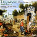 Picture of CD of Sarah Francis (oboe) and members of the London Harpsichord Ensemble performing Telemann Sonatas for Oboe and Continuo