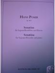 Picture of Sheet music for descant recorder and piano by Hans Poser