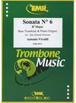 Picture of Sheet music for bass trombone and piano or organ by Antonio Vivaldi