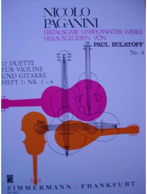 Picture of Sheet music for violin and guitar by Niccolò Paganini