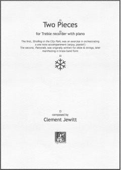 Picture of Sheet music  by Clement Jewitt. Contrasting pieces for treble recorder with piano