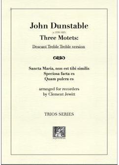 Picture of Sheet music  for descant recorder, treble recorder and treble recorder by John Dunstable. England's earliest internationally known composer. 