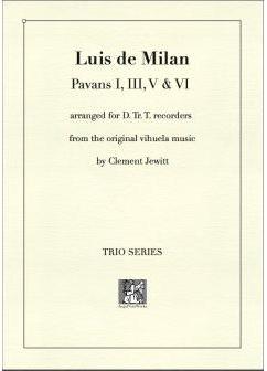 Picture of Sheet music  for descant recorder, treble recorder and tenor recorder by Luis de Milan. 16thC prolific Spanish composer and poet