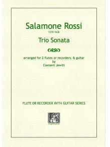 Picture of Sheet music  for flute, descant recorder, treble recorder, tenor recorder and guitar by Salamone Rossi. Early 17th Century instrumental music