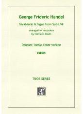 Picture of Sheet music  for descant recorder, treble recorder and tenor recorder by George Frideric Handel. Arranged for recorder trio
