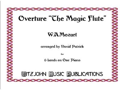 Picture of Sheet music  by Wolfgang Amadeus Mozart. Sheet music of  the opera overture by Mozart, arranged for piano - 6 hands by David Patrick