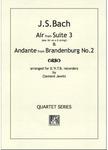 Picture of Sheet music  for descant recorder, treble recorder, tenor recorder and bass recorder by Johann Sebastian Bach. 'Air on a G string' and Andante from Brandenburg 2