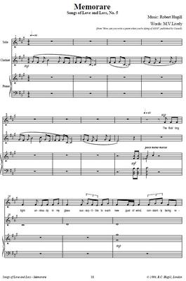 Picture of Song Cycle for Mezzo-Soprano, Clarinet (or Viola) and Piano by Robert Hugill