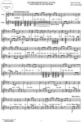 Picture of 12 Duets for Alto and Guitar by Robert Hugill, setting poems by Carl Cook meditating on the progress of a love affair.