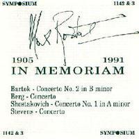 Picture of Remastered Double CD of concertos performed by Max Rostal. Bartok / Stevens / Berg / Shostakovitch.