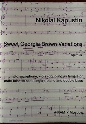 Picture of Sheet music  for viola or voice; double bass; alto sax; piano by Nikolai Kapustin. Sheet Music for viola (doubling as female or male falsetto scat singer), alto saxophone, piano and double bass