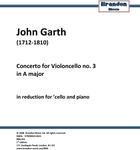 Picture of Sheet music  for cello and piano by John Garth. Garth's extraordinary cello concertos