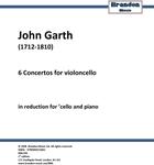 Picture of Sheet music  for cello and piano by John Garth. Garth's extraordinary cello concertos