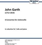 Picture of Sheet music  for cello and piano by John Garth. Garth's extraordinary cello concertos