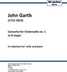 Picture of Sheet music  for cello and piano by John Garth. Garth's extraordinary cello concertos.