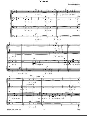 Picture of Sheet music  for chamber choir by Robert Hugill. Latin motet for mixed voice choir (SATB) - Hear our lowly prayer, Lord, we beseech Thee.
