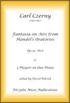 Picture of Sheet music  for piano trio (6 hands) by Carl Czerny. A skillfully written work using themes from two of Handel's Oratorios (including "Hallelujah" Chorus from "Messiah"). A very good audience piece and one which will be much enjoyed by all.