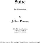 Picture of Sheet music  by Julian Dawes. Suite for Harpsichord
Prelude; Arioso; Contemplation; Sonore; Toccatina; Fugato;  Gigue