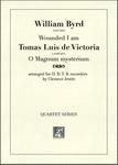 Picture of Sheet music  for descant recorder, treble recorder, tenor recorder and bass recorder by Tomas Luis de Victoria and William Byrd. Two Baroque composers contrast with each other.