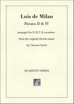 Picture of Sheet music  for descant recorder, treble recorder, tenor recorder and bass recorder by Luis de Milan. 16thC prolific Spanish composer and poet