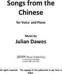 Picture of Sheet music  for voice and guitar by Julian Dawes. A setting in english of six Chinese love poems.