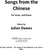 Picture of Sheet music  for voice and guitar by Julian Dawes. A setting in english of six Chinese love poems.