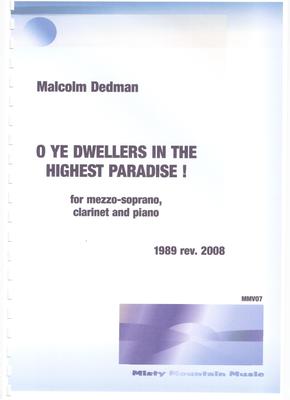 Picture of Sheet music  by Malcolm Dedman. This song is for mezzo-soprano, clarinet and piano and is a setting of words that are both beautiful and powerful. They tell of how we may obtain divine wisdom.
