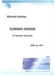 Picture of Sheet music  by Malcolm Dedman. 'Glorious Creator' is for bassoon and piano and is a praise to our Creator God.
