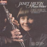 Picture of CD of the Weber Concertos and Concertino for clarinet and orchestra performed by Janet Hilton and the City of Birmingham Symphony Orchestra conducted by Neeme Jarvi