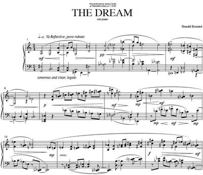 Picture of Sheet music  by Donald Bousted. A short, dream-like solo piano piece