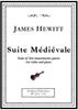 Picture of Sheet music  for violin and piano by James Hewitt. Suite Médiévale evokes the atmosphere of a bygone age, painting an exotic soundscape with modal melodies and harmonies featuring open fifths. Nevertheless behind the apparent simplicity lies a constant play of symmetry and asymmetry, with interesting rhythms and unexpected
turns.
