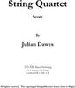 Picture of Sheet music  for violin, violin, viola and cello by Julian Dawes. String Quartet in four movements