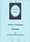 Picture of Sheet music  by Andrew Challinger. This Sonata for Recorder and Piano is quite a different piece from the earlier Sonatina with Harpsichord, presenting fewer technical demands. There are three movements, taking about eleven minutes.