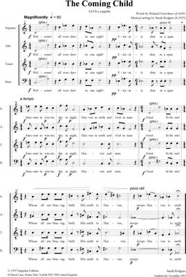 Picture of Sheet music  for chorus by Sarah Rodgers. A bright and full-sounding invocation for the opening of a carol concert.