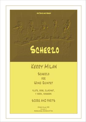 Picture of Sheet music  for flute, oboe, clarinet, french horn and bassoon by Kerry Milan. A short (3'30") challenging scherzando movement for wind quintet, perfect to round off a concert!