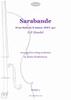 Picture of Sheet music  for violin, violin, viola, cello, double bass and cello. An arrangement of the well-known Sarabande from Handel's keyboard suite in D minor HWV437.