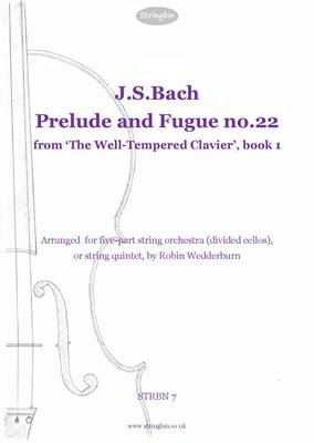 Picture of Sheet music  for violin, violin, viola, cello, cello and double bass. For String Orchestra with divided cellos. An arrangement of this magnificent item from J.S,Bach's '48'.