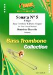 Picture of Sheet music for bass trombone and piano or organ by Benedetto Marcello