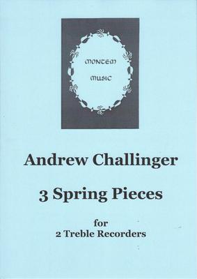 Picture of Sheet music  by Challinger. Three short pieces for two treble recorders, written as practice material for players of a moderate standard. Should be entertaining to play and to listen to, though some passages will need work on technique or ensemble. Comes as a set of two playing scores.