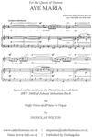 Picture of Sheet music  for soprano and keyboard. A setting of the Latin prayer to the Queen of Heaven. Nicholas Wilton uses the Air from Bach's Third Orchestral Suite for his beautifully conceived work. (This is a licence to print 2 copies for performance.)